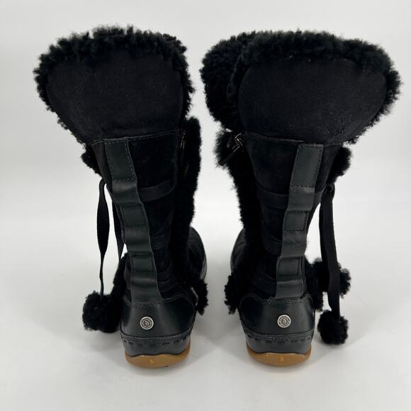 The North Face PrimaLoft 200 gram Fill Boots Womens 7 Black Suede Leather Sherpa - Picture 7 of 11